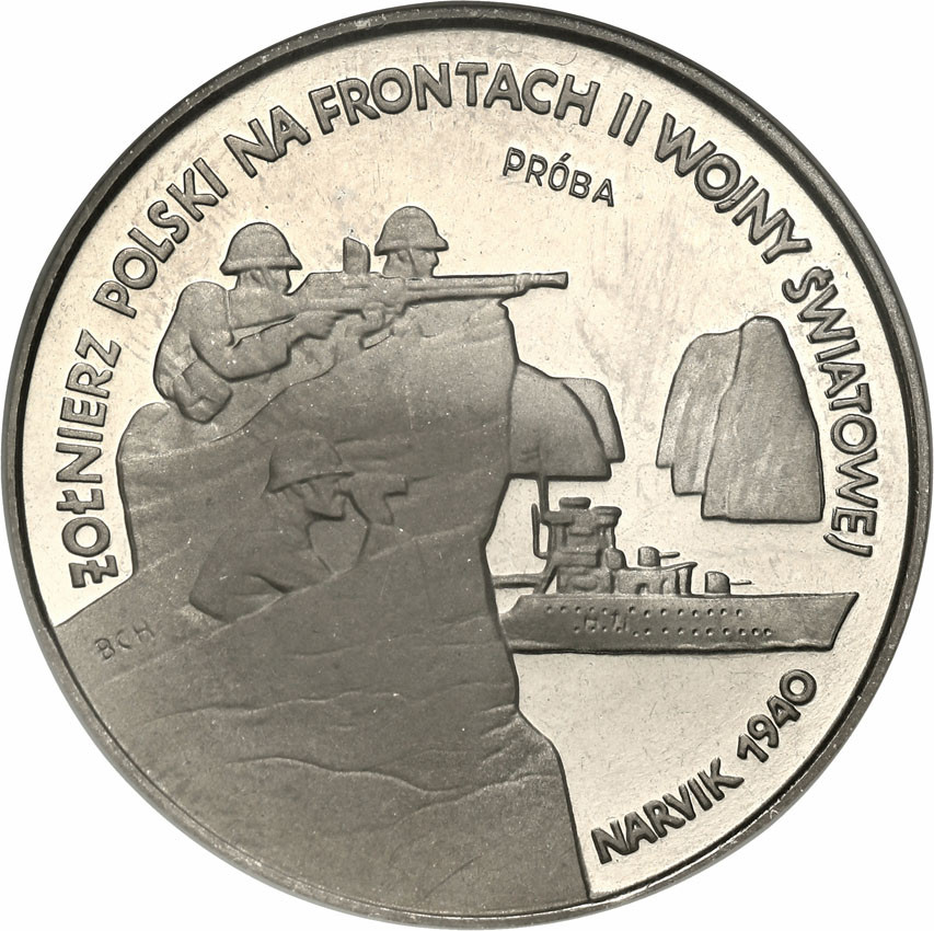 III RP. PRÓBA Nikiel 100.000 złotych 1991 Narvik